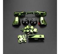 Replacement Full Set Button Bumper Trigger Buttons Guide Dpad RT LT RB LB ABXY ON Off Button Kit for Xbox One Slim Xbox One S Controller (Chrome Green)