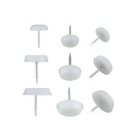 Replacement Furniture Legs for Sofa Cabinet Table Nylon Glide 500Pcs White Wooden Chair Leg Bottom Feet Plastic Pad Skid Nails Floor Protector(18mm)