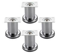 Replacement Furniture Legs, Stainless Steel Table Legs, Support Furniture Feet for Coffee Table/Sofa/Bed/tv Cabinet, 4 Pieces, Metal Round Desk Legs with Screws,Silver-6cm/2.36in