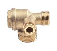 Replacement G1/2 Brass Check Valve for Air Compressor with 3 Male Threads 20 16 10mm and 6mm Bore Size