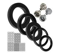 Replacement gaskets complete set, 125 pieces, for G 1/2" - 3/4" - 1" systems, compatible with Gardena 21, 26.5, 33.3 mm tap connector, rubber, Ø 16 x 11, 22.3 x 17, 19 x 11, 24 x 16