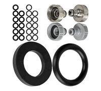 Replacement gaskets mix set, 24 pieces, for G 1/2" inch garden system parts, compatible with Gardena 21 mm tap connector, 18240, 18220, 15273, made of silicone