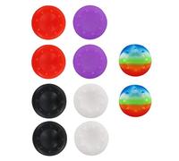 Replacement Grip Gel for Controller Thumbstick, Anti-Slip Silicone Gel Cap for Joystick, 5 Pairs, Black/Whtie/Purple/Red/Colorful, 5c
