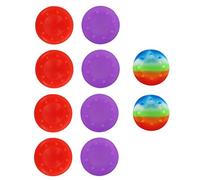Replacement Grip Gel for Controller Thumbstick, Anti-Slip Silicone Gel Cap for Joystick, 5 Pairs, Purple/Red/Colorful