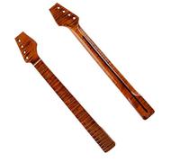 Replacement Guitar Neck 21Frets One Pieces Flame Material Maple Glossy Yellow Paint Electric Guitar Neck Accessories Parts