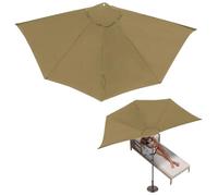 Replacement Half Round Parasol Canopy Ø2.7m, Polyester Garden Umbrella Fabric, UPF 30+ Sun Protection, Ideal for Wall Use, Fits Outdoor Tables & Chairs, 5 Ribs Design