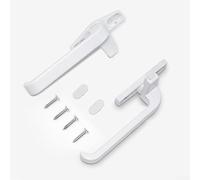 Replacement Hardware Casement Door Handles with Locks, Set Includes 2 Aluminum Alloy Handles and 8 Fixing Screws for Secure and Safe Door Closure