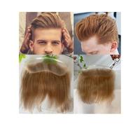 Replacement HD Invisible Lace Front Hairline 6" Human Hair Men's Toupee European Hair System 4cmx18cm V-Shape French Lace Frontal PU Back Hairline Hairpiece Systems