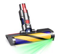 Replacement Head for Dyson V7 V8 V10 V11 V15 Cordless Vacuum Cleaner Microfiber Velvet Roller Brush with Green LED Laser Light, Suitable for Hardwood Floors and Carpets