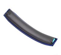 Replacement Headband Cover for Gaming Headset featuring Memory Foam Cushion Dark Tone Leather(Black/Blue)