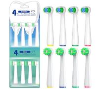 Replacement Heads Compatible with Oral B Braun Pro 1000/500/Genius x Electric Toothbrush Heads, Precision Refills for Sensitive Care, Cross Clean Brush Heads for Deep Clean, 8 Count White