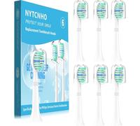 Replacement Heads Compatible with Philip Sonicare Electric Toothbrush | 6Pack Replacement Brush Head for Replacement Heads W 4100 and More Snap-on Handles,Individually Packaged