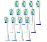 Replacement Heads Compatible with Sonicare Toothbrush, Replacement Brush Head for Philips Sonicare Electric Toothbrush 4100 5100 6100 9900 C2 W3 and More Snap-on Handles 12 White