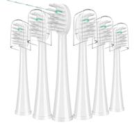 Replacement Heads for Water Pik Sonic Fusion 2.0 SF-03/SF-04 and Sonic Fusion SF-01/SF-02,White,6 Count with Cover