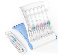 Replacement Heads for Waterpik, Replacement Picks for Water Pik Water Flosser (8 Implant Denture Tips + Storage Case + Travel Case Bundle)