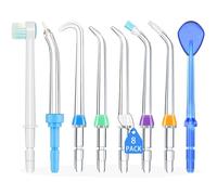 Replacement Heads for Waterpik, Water Flosser Replacement Tip to Clean Teeth and Gums Plaque Remove (8 Tips)