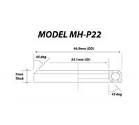 Replacement Headset Bearings - Single / 46.9mm x 34.1mm x 7mm (45/45 Degree)