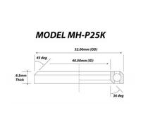 Replacement Headset Bearings - Single / 52mm x 40mm x 6.5mm (36/45 Degree)