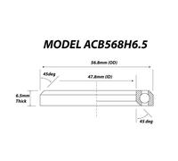 Replacement Headset Bearings - Single / 56.8mm x 47.8mm x 6.5mm (45/45 Degree)