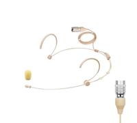 Replacement Headset Headworn Microphone for Audio-Technica Wireless Bodypack Transmitter ATW-T210a, Condenser, Omnidirectional, 4-Pin Hirose (HRS) Female Connector, Beige