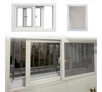 Replacement Horizontal Sliding Ventilation Windows with Screen and Tempered Glass, Customizable for Various Openings