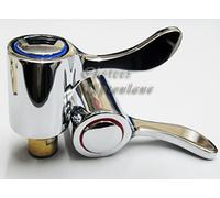 REPLACEMENT HOT & COLD LEVER 1/4" TURN MODERN TAP TOP HEAD COVERS CHROME PLATED