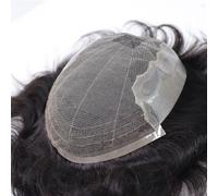 Replacement Human Hair Capillary Prosthesis Soft Lace Top with PU Thin Skin Mens Toupee Hair Replacement System Systems(6x9)