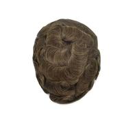 Replacement Human Hair Toupee for Men Invisible Hairline Lace Top PU Skin Perimeter Male Systems(5#)