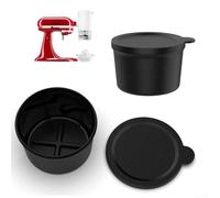 Replacement Ice Cast and Lid Compatible with Kitchen Tool Ice Shaver Attachment Silicone Ice Tray for Stand Mixer 4 Pack Black