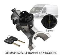 Replacement Ignition Lock Cylinder with 2 Keys, Compatible with Fiat Ducato 2006, Boxer, and Jumper Models, Aluminium Alloy and ABS Construction, OEM 1348421080 1608501280