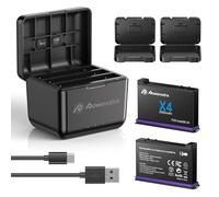 Replacement Insta360 X4 Battery for 360 X4 Accessories, Powerextra 2Pcs 2500mAh Replacement insta360X4 Batteries with Fast Triple Slot Charger Hub Compatible with insta360 X4 Camera