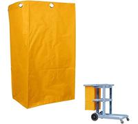 Replacement Janitorial Cart Bag(16 x 11 x 27 inches), High Capacity Waterproof Thickened Housekeeping Commercial Janitorial Cleaning Cart Bag with 6 Brass Grommets (Yellow)