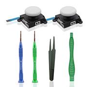 Replacement Joy Stick for Nintendo Switch lite, Joystick Replacement for Switch lite and Repair Tool Kit for Nintendo Switch lite - 2 Pack (White)