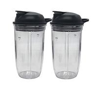 Replacement juicer personal jar 18oz cup to go lid（Pack of 2pcs) Compatible with NutriBullet Blender Combo（ZNBF30400Z/ZNBF30500Z）/Select Blender 1200（NB07200-1210） /PRO 1000 Blender