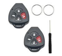 Replacement Key Fob Shell Keyless Entry Remote Car Key Fob Cover Case Fits for Toyota 2008-2013 Avalon / 2007-2011 Camry / 2008-2012 Corolla / 2009-2014 Venza (Black + Black)
