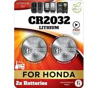 Replacement Key for Honda Civic, Accord, CRV, Pilot, Odyssey, HRV - Smart Remote Key Battery (2 Pack) CR2032 - Includes Mounting Guide