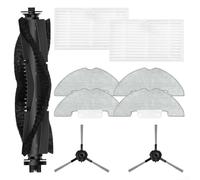 Replacement Kit for Airzeen R7 J10 For Laresar P10: Main Roller Brush - Side Brushes - For HEPA Filters & Mop Cloths - Robot Vacuum Parts(A)