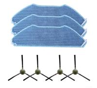 Replacement Kit For Lefant M1 M2 Pro M2S, For OKP K8 Vacuum Cleaners, 3 Mop Cloths + 4 Side Brushes, Efficient Corner Cleaning
