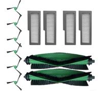 Replacement Kit for Roomba Robot Vacuum | 12-piece Set, Dual Rubber Rollers, 6 Side Brushes, 4 Filters, Deep Clean Hair and Dust