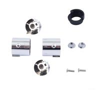 Replacement Knob Switches for Thermostatic Faucets with Round Rod and Top/Bottom Outlets for Bathroom Shower and Bathtub Valve Controls (Silver)