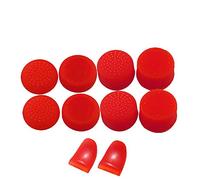 Replacement L2 R2 Buttons Trigger Extender + Silicone Analog Thumb Stick Cap Cover Grip Thumbsticks Joystick for Sony PS4 PS4 Pro Slim Controller (Red)