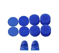 Replacement L2 R2 Buttons Trigger Extender + Silicone Analog Thumb Stick Cap Cover Grip Thumbsticks Joystick for Sony PS4 PS4 Pro Slim Controller (Blue)