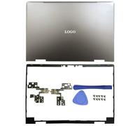 Replacement LCD Back Cover Front Bezel Hinges Screws Compatible with Similar X360 15-BP 15-BQ 15M-BP TPN-W127 Silver Laptop Accessories(AB Hinges)