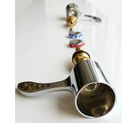 Replacement Lever Basin Tap Conversion Kit Reviver 1/2" 1/4 Turn Pair Metal Head