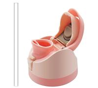 Replacement Lid Compatible with Owala Freesip, with Reusable Plastic Straw, One Button No Leakage Water Bottle Top Cap and Lid Replacement Accessories for 16oz 24oz 32oz 40oz Wide-Mouth Bottles, Pink
