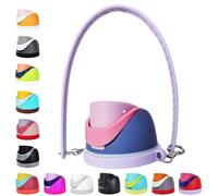 Replacement Lid for Owala Freesip, Compatible with Owala Cup 16oz 24oz 32oz 40oz, Leakproof Lids Accessory, Water Bottle Top Lid for Owala Freesip Compatible and Handle Strap, BPA-Free (Pink Gray)