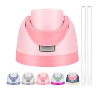 Replacement Lid for Owala Freesip, Compatible with Owala Cup 16oz 24oz 32oz 40oz, One Button Water Bottle Top Lid Replacement Accessory and Straws, Leakproof, BPA-Free (A pink)