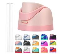 Replacement Lid for Owala Freesip, Compatible with Owala Cup 16oz 24oz 32oz 40oz, One Button Water Bottle Top Lid Replacement Accessory and Straws, Leakproof, BPA-Free (Pink)