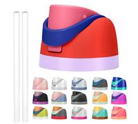 Replacement Lid for Owala Freesip, Compatible with Owala Cup 16oz 24oz 32oz 40oz, One Button Water Bottle Top Lid Replacement Accessory and Straws, Leakproof, BPA-Free (Red pink)