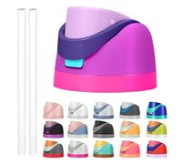 Replacement Lid for Owala Freesip, Compatible with Owala Cup 16oz 24oz 32oz 40oz, One Button Water Bottle Top Lid Replacement Accessory and Straws, Leakproof, BPA-Free (Pinkish Purple)